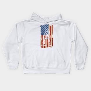 Best Pitbull Dad Ever American Flag 4th Of July Gift Kids Hoodie